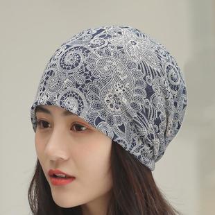 民族风时尚 新款 薄纱套头帽子女 孕妇月子帽厂 韩版 防风头巾帽
