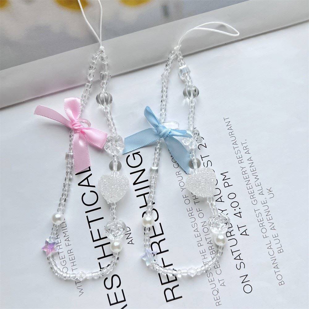 新款少女超仙蝴蝶结ccd相机挂绳手机壳配饰挂件拍立得防丢手绳少