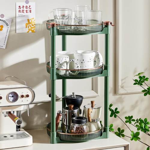 杯子收纳调料置物架厨房可旋转台面油盐酱醋瓶调味料收纳多功能定