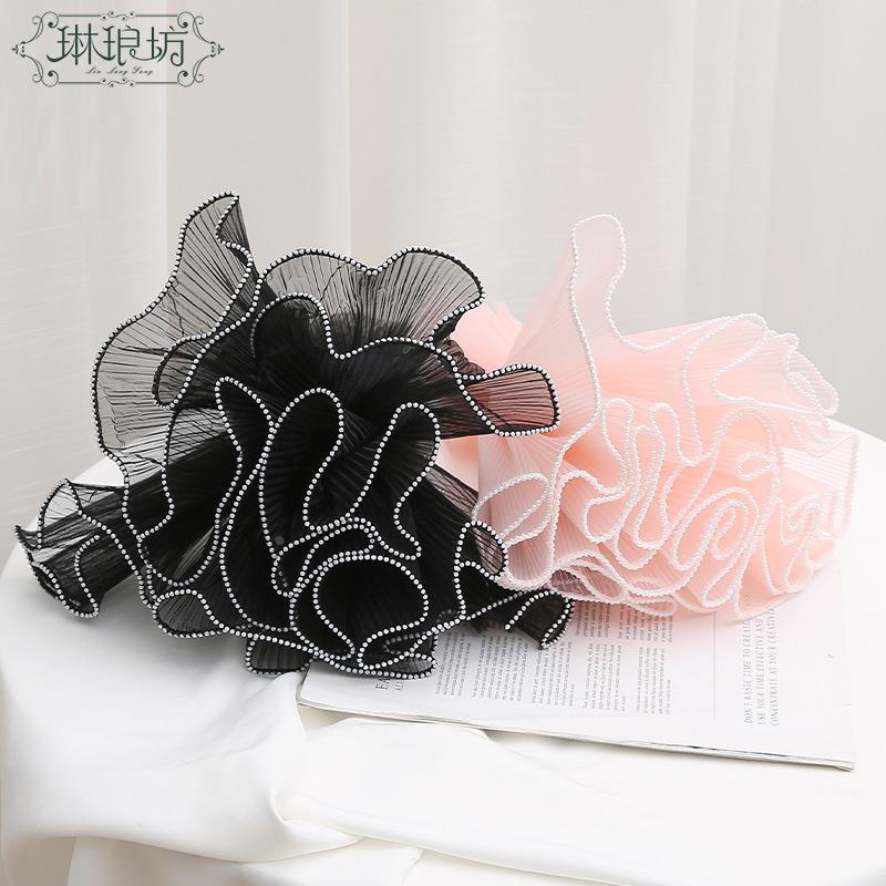 珠纱擎浪花纱鲜花束装饰波浪褶皱仙气网纱28cm4米长花艺用品定制