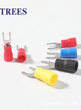 SV3-4叉形预绝缘端头UT5.5-5电线接头冷压端子Y型接线铜鼻子线耳