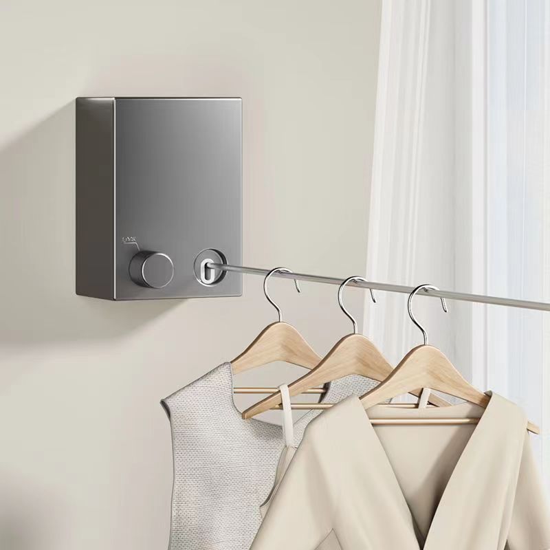 隐形晾衣绳免打孔阳台防风不锈钢晒衣绳一拉既紧伸缩晾衣服神器