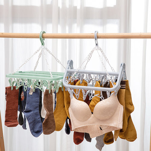 多夹子晒袜子衣架32夹塑料文胸晾衣夹家用晒衣架内衣架宝宝晾衣架