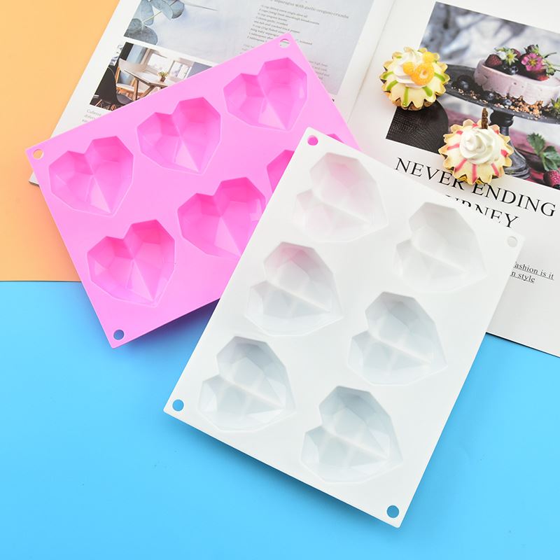 现货硅胶蛋糕模具6连蛋糕制作模具烘培爱心形状蛋糕模具DIY工具