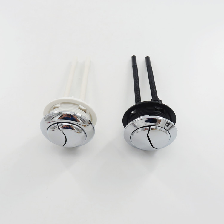 48mm马桶按钮双按键圆形冲水开关老式坐便器水箱单按压阀抽水配件