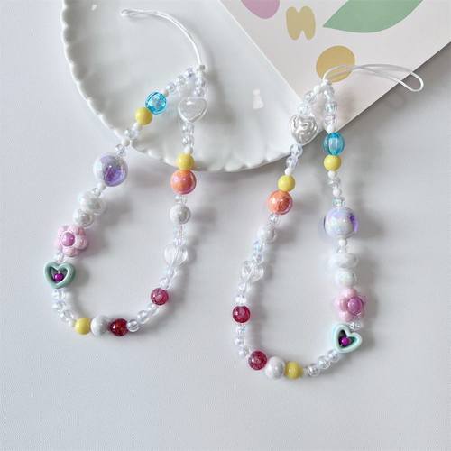 手机链条diy腕带挂链链条小清新ccd挂绳手链手腕式透明通用手机壳