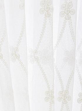 菱形格子刺花窗帘窗纱成品白色纱纱帘卧室飘窗阳台加工定制