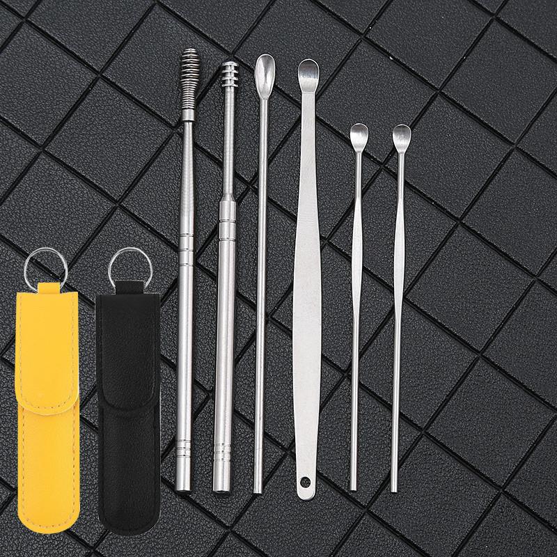 不锈钢掏耳勺件套挖旋转