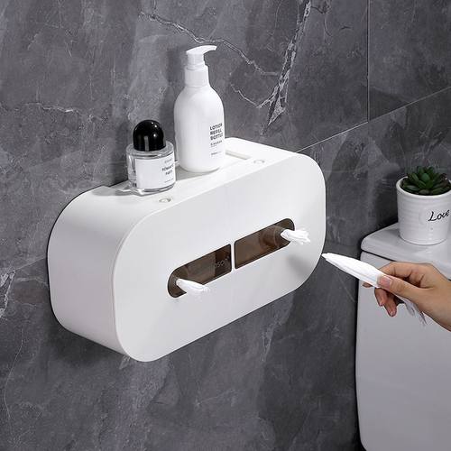 双轴中心抽卫生纸分配器双卷中心抽纸巾盒卷纸抽纸盒挂壁式卫生间