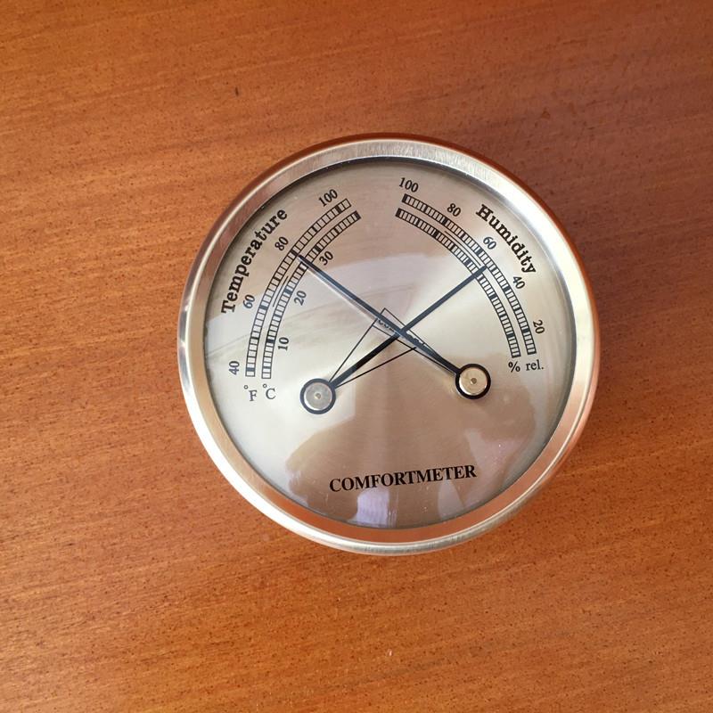 双金属指针式家用温度计表湿度计自动免电池多规格可镶嵌木框定制