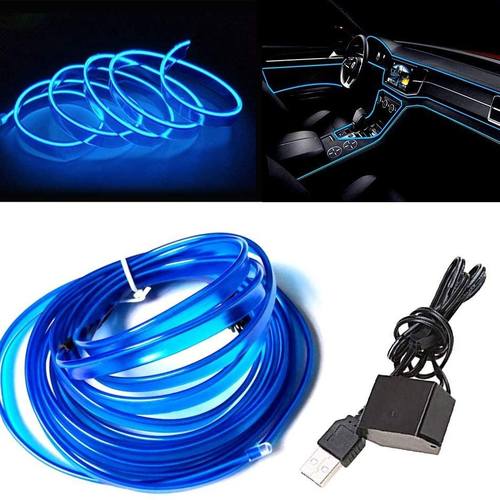 汽车led氛围灯装居家户外装饰灯冷光线汽车霓虹灯 USB动套件