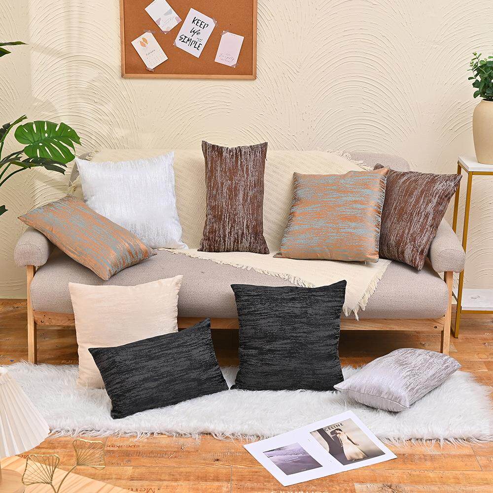 简约现代橙色抱枕加厚亚麻抱枕沙发靠枕床头软包靠垫抱枕 ins风定