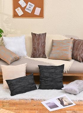 简约现代橙色抱枕加厚亚麻抱枕沙发靠枕床头软包靠垫抱枕 ins风定