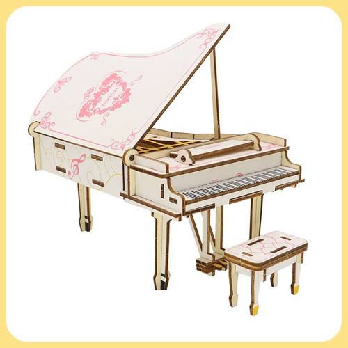 木制3D立体拼图儿童手工课活动拼装钢琴乐器仿真模型玩具
