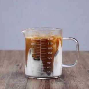 耐热高硼硅玻璃量杯 带刻度带盖玻璃凉水杯 烘焙用牛奶杯