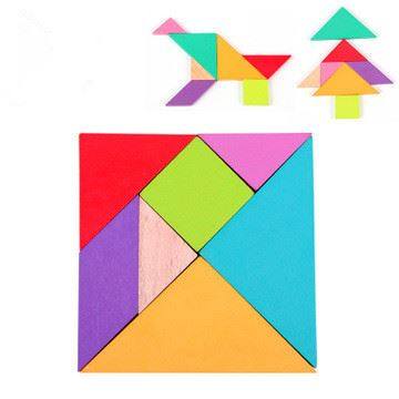 儿童蜂巢玩具榉木七巧板教具幼儿园早教开发拼图拼板