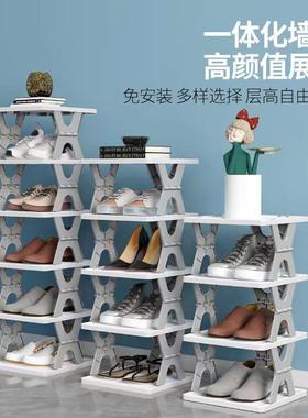 折叠简易鞋架家用多层夹缝办公室宿舍鞋柜省空间小窄分层玄关鞋架