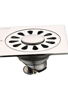 不锈钢亮光两用地漏 阳台卫生间3厘地漏不锈钢自封洗衣机地漏