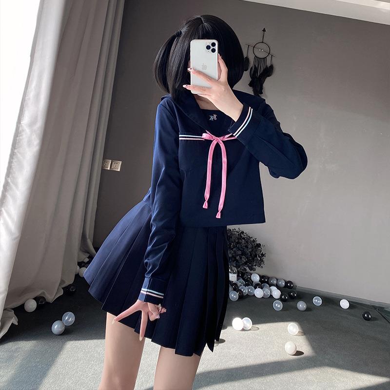 流星jk制服水手服校供班服套装长短袖基础款日系制服厂家定做-封面