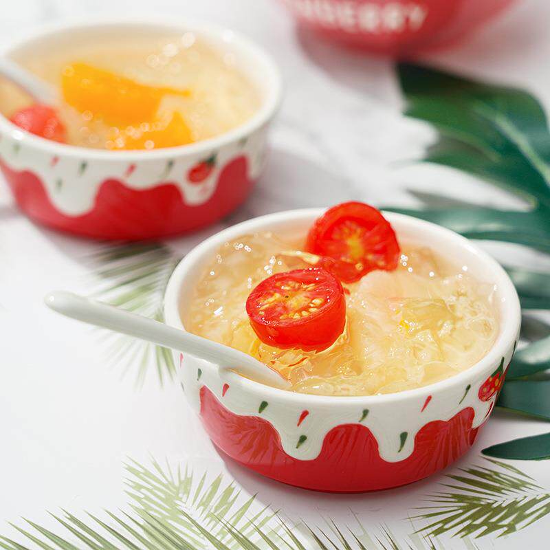 陶瓷酱料味碟卡通草莓浮雕甜品小碗高颜值可爱ins风仓鼠食碗定制
