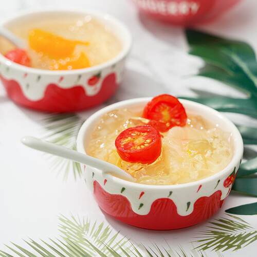 陶瓷酱料味碟卡通草莓浮雕甜品小碗高颜值可爱ins风仓鼠食碗定制