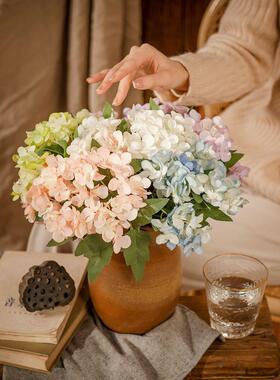 家居装饰小把水漾绣球INS风仿真花厂家跨境婚庆假花MW66790定制