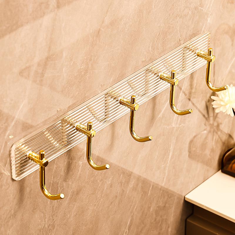 轻奢单个挂钩强力粘胶墙壁上免打孔衣柜浴室毛巾衣服挂衣钩亚克力