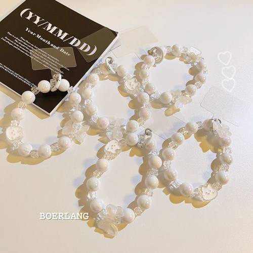 小香风DIY串珠手机壳链条网红手机手链珠珠链短款相机ccd挂绳挂饰