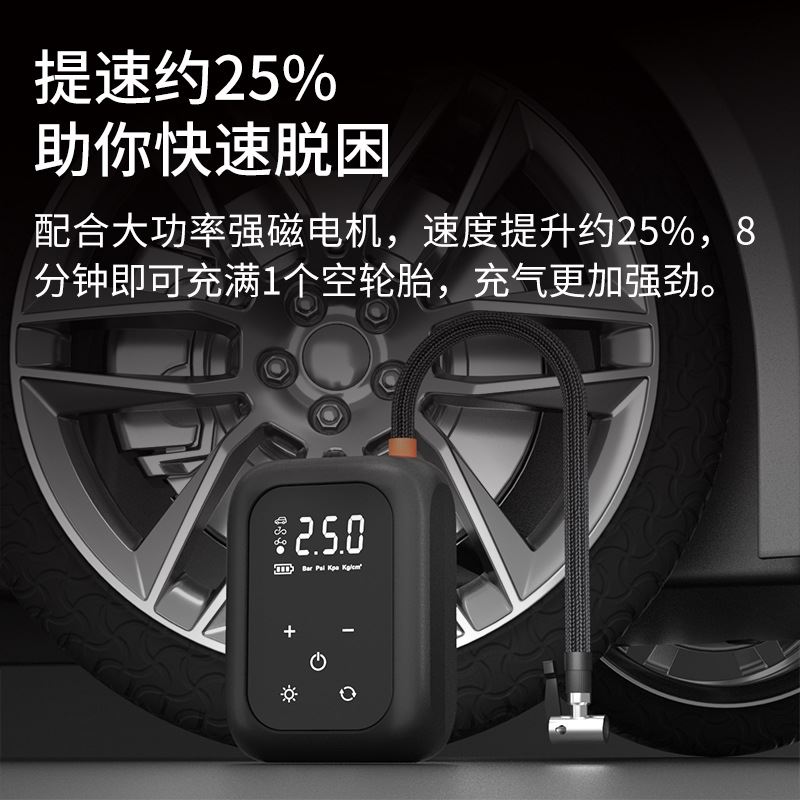 多功能车载无线充气泵汽车便携式打气筒电动小轿车用轮胎打气泵