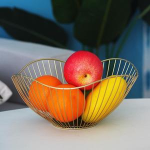厂家直销北欧创意水果篮新品铁艺家用果盘零食收纳筐客厅桌面收纳
