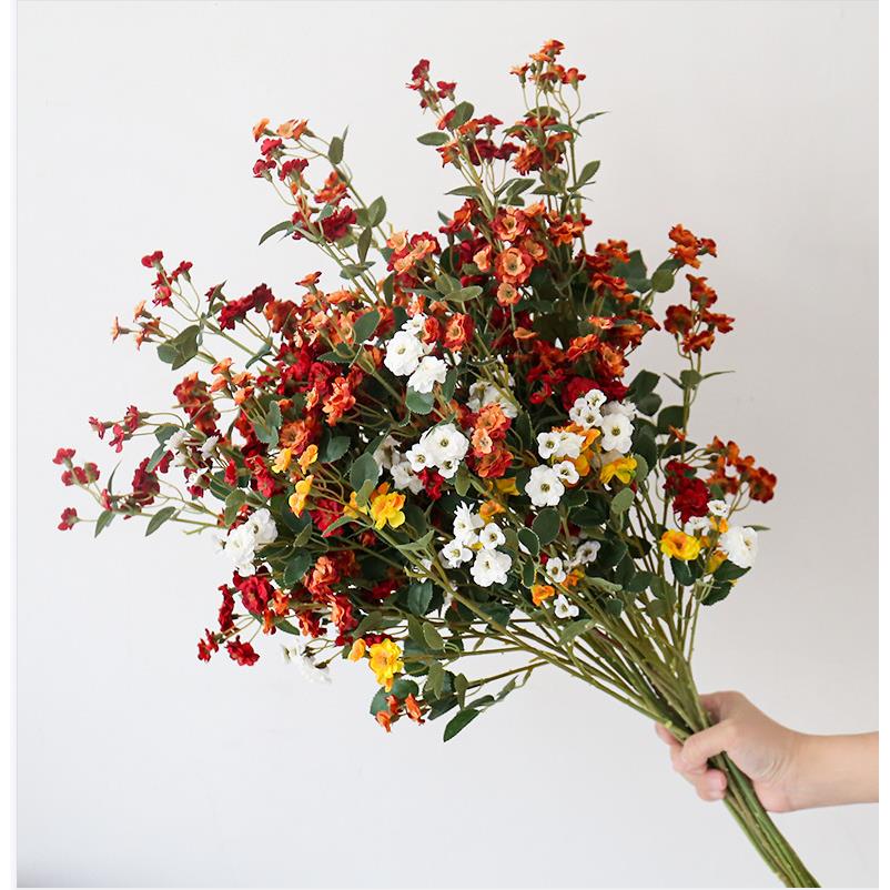 欧式家居摆件仿真多头小蔷薇拍摄装饰道具手捧花月季花假花仿真花