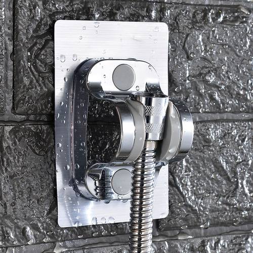 花洒支架免打孔粘贴底座淋浴喷头挂钩万向可调节置物架浴室固定器