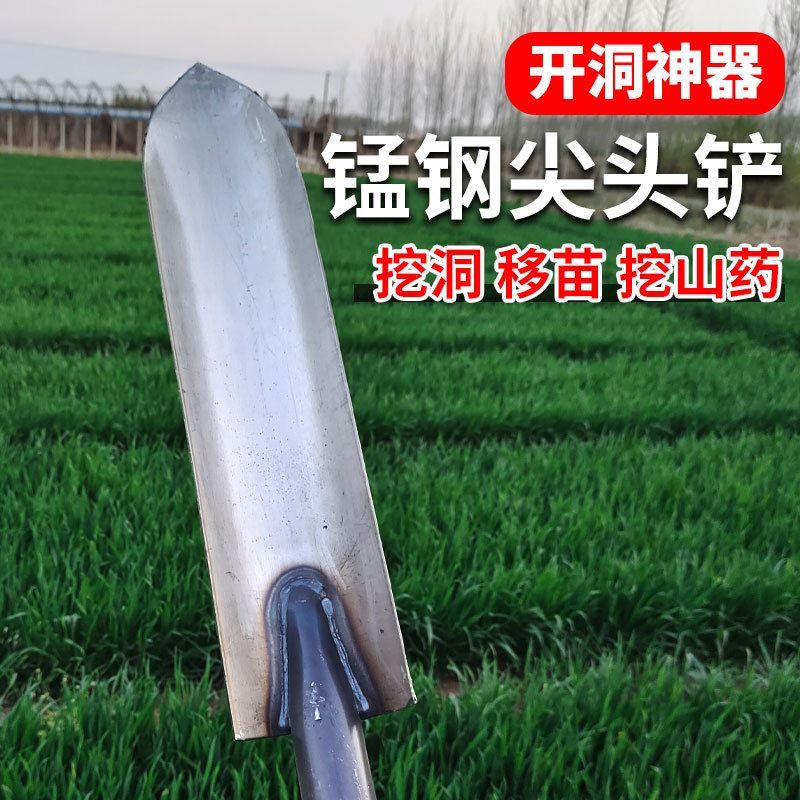 新型洛阳铲铁铲子挖土松土挖沟窄长尖头铁锹移苗挖树打井打洞神器