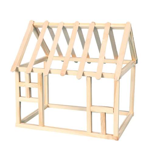 新品拼插小房子小制作材料包DIY创意小发明小木屋模型直销定制