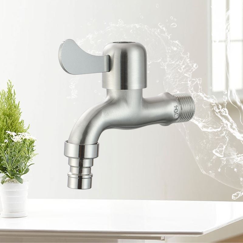 不锈钢洗衣机龙头4分快开龙头一进一出拖把池单冷水龙头