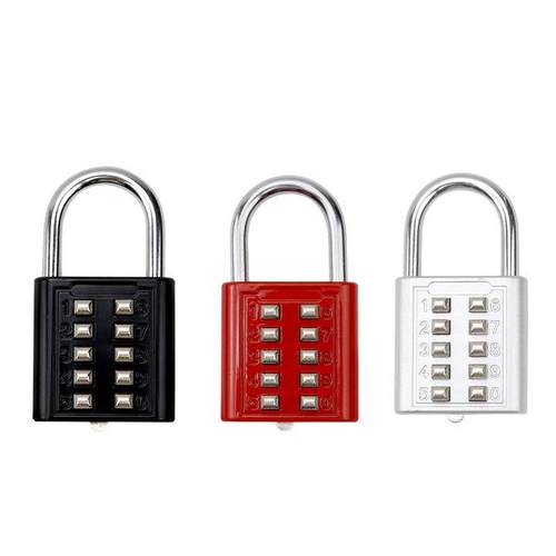 锌合金按键密码锁 箱包健身房更衣柜门窗密码挂锁 十位盲人挂锁定