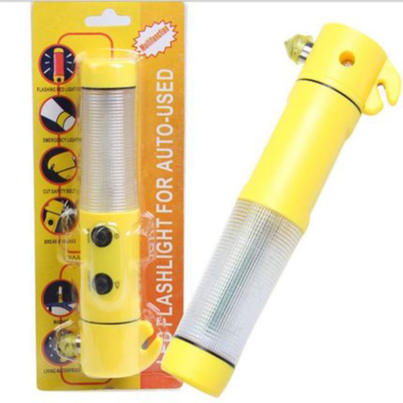 汽车安全锤便携多功能一逃生破窗器带割刀应急消防磁力手电筒