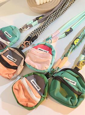 创意ins橙奶咖WHIP零钱包手机壳挂绳防丢斜跨背带长绳手机壳通用