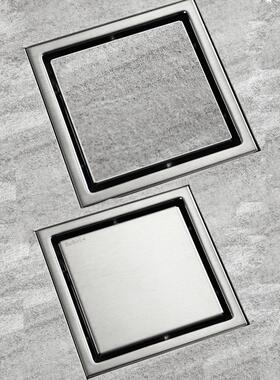 HIDEEP不锈钢地漏150mm大排量隐藏式可贴瓷砖防臭地漏地漏定制