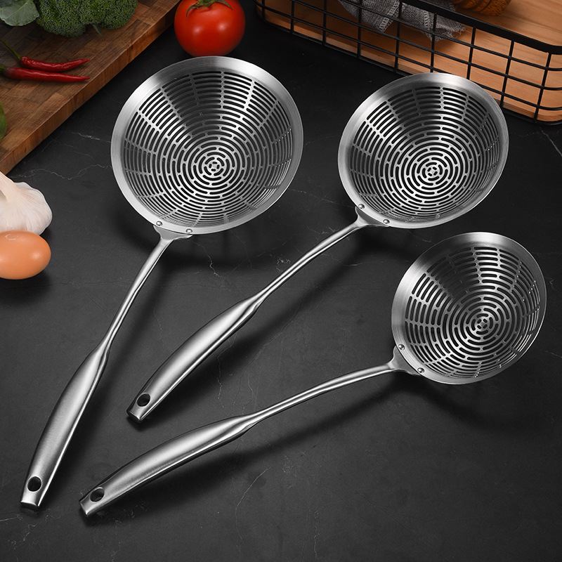 不锈钢火锅漏勺加厚冲孔线漏大笊篱网筛漏网捞面油炸捞勺