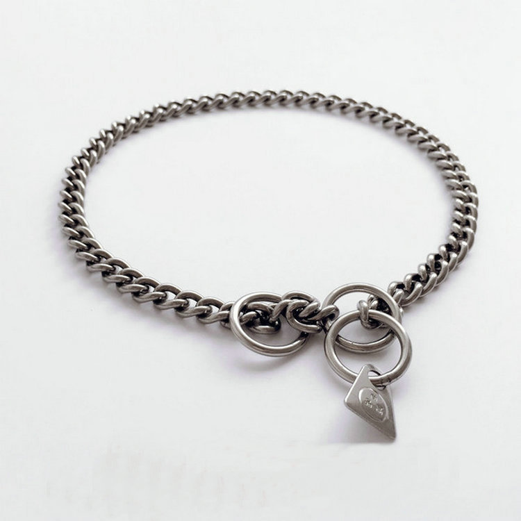 狗链子宠物不锈钢p链训练防咬防冲项圈狗绳狗脖圈项链训狗链