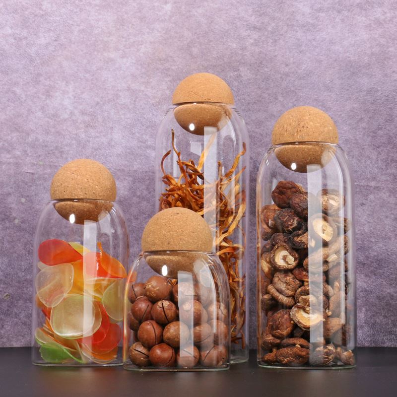 厨房储物罐高硼硅玻璃密封罐球形咖啡储存圆球瓶糖果干果收纳罐子