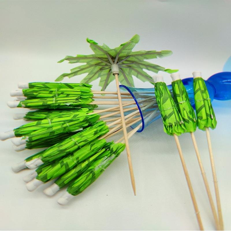 工厂椰树伞签小伞签花纸伞饮料装饰鸡尾酒签水果签派对布置一次性