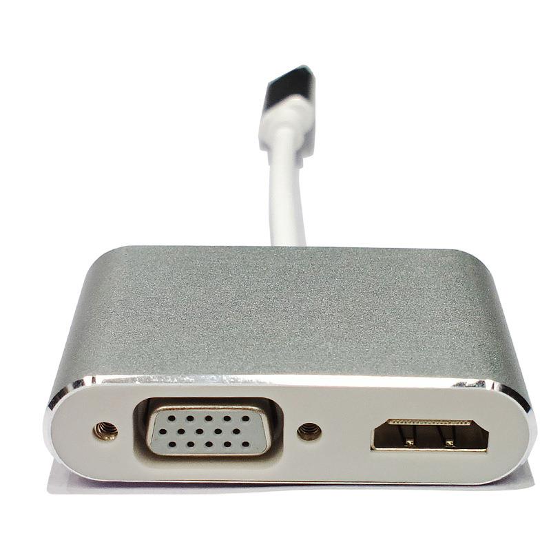 Type-c转HDMI VGA二合一转接线 USB3.1 to hdmi 4K type-C to vga定制