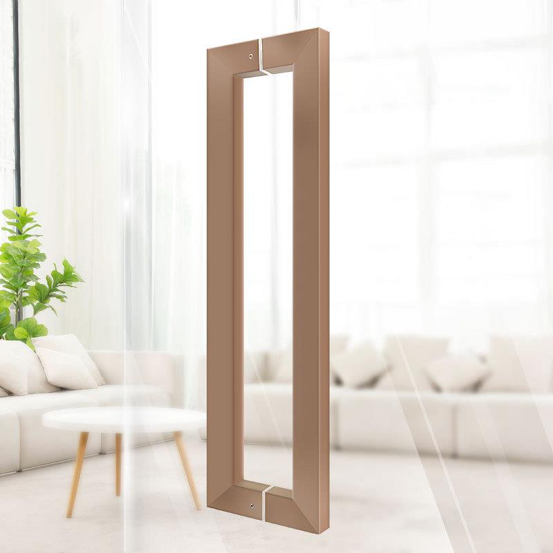 不锈钢拉手电镀钛金方管单弯大门玻璃门拉手把手酒店门木门大拉手