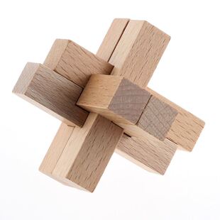 榉木经典六根鲁班 古典益智玩具孔明锁 趣味解锁礼物 十八罗汉