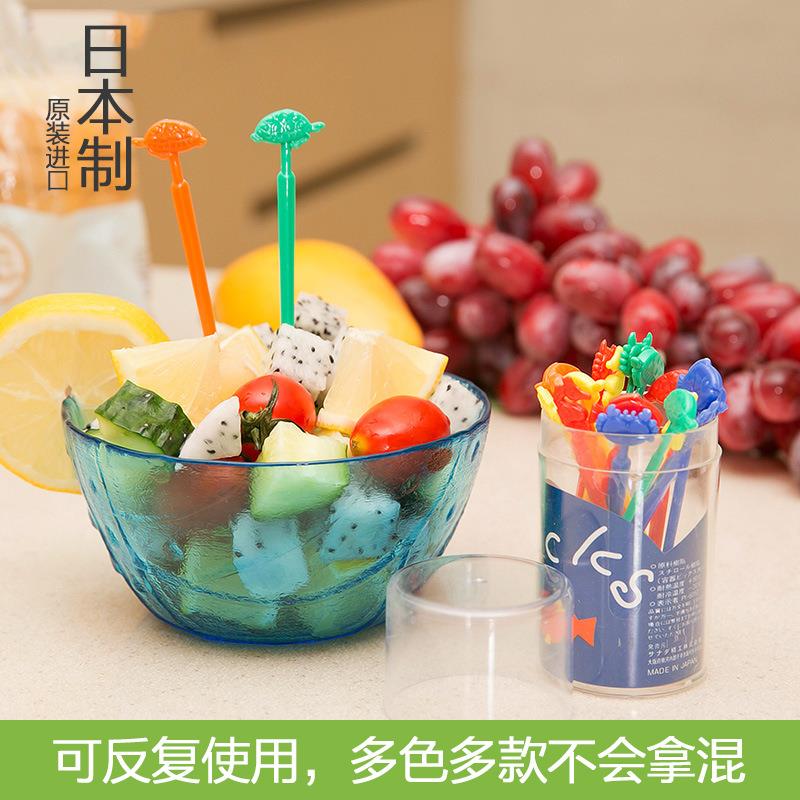 日本水果叉套装创意可爱小叉子儿童家用家庭插果签水果蛋糕叉定制