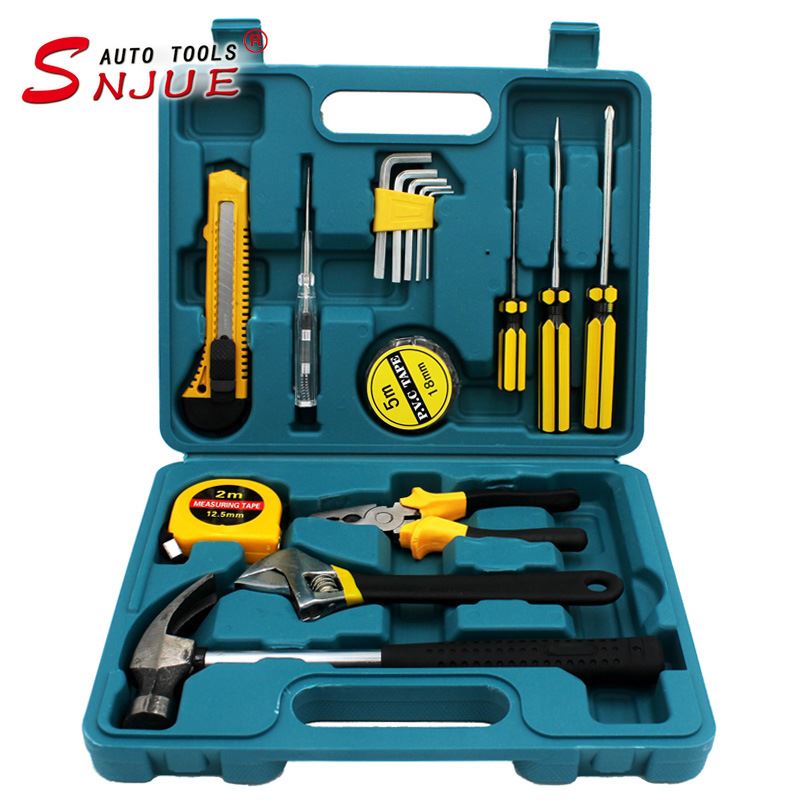 五金工具16件套礼品组合工具箱车家维修工具套装扳手B款8016G