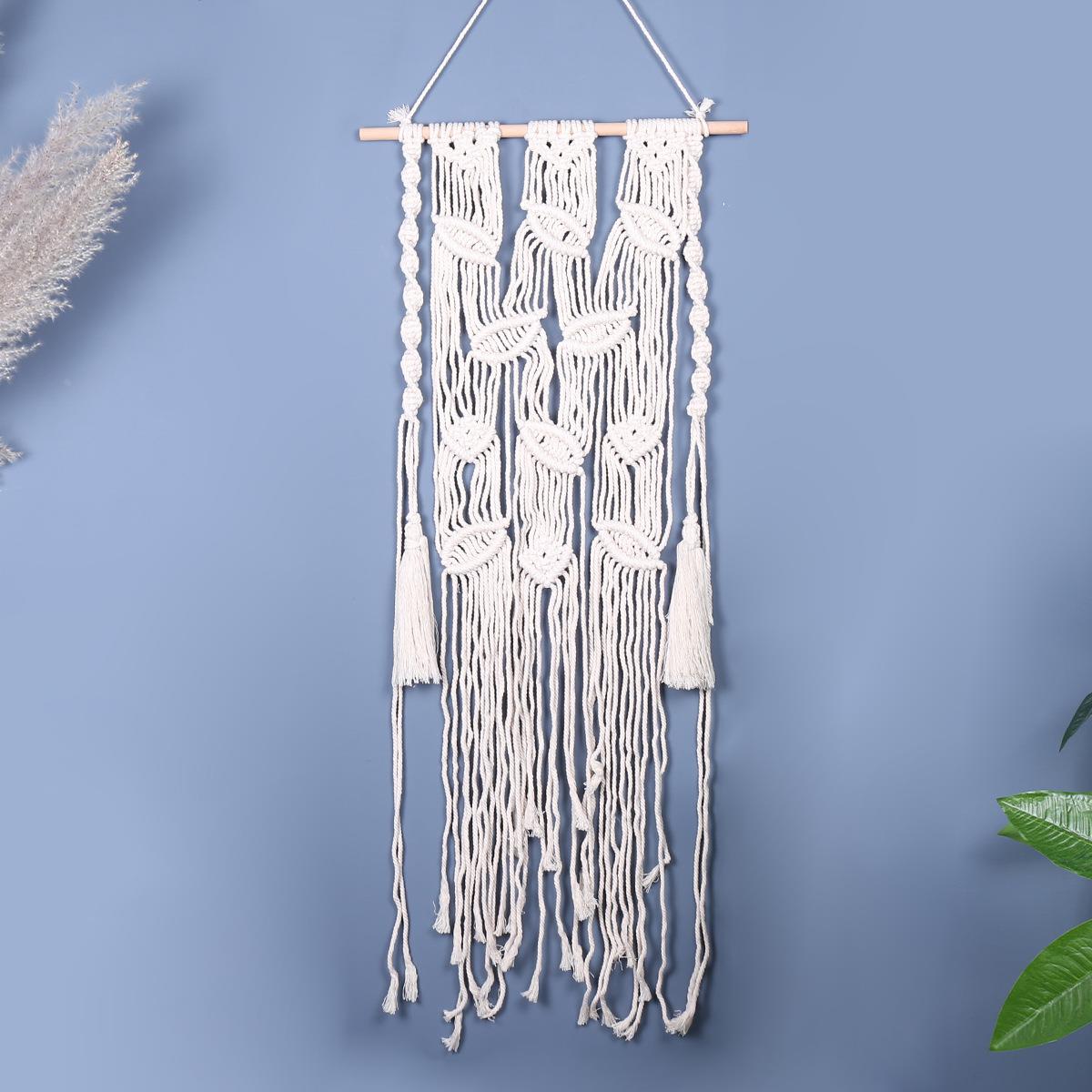 手工编织树叶小流苏挂毯装饰波西米亚编织挂毯家居墙壁挂饰装饰品