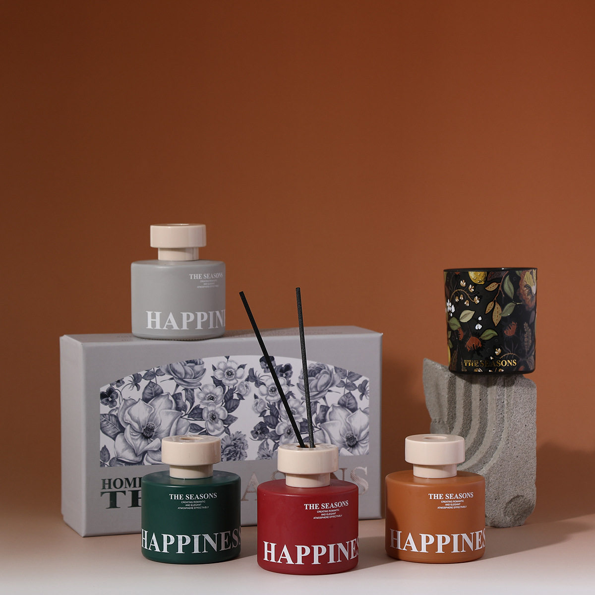 博明瀚四季礼盒蜡烛无火香薰精油套装 香薰蜡烛香薰礼品礼物